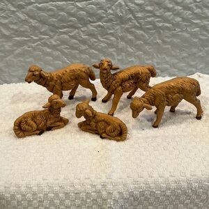 Fontanini Set of 5 Brown Sheep Nativity Figurines